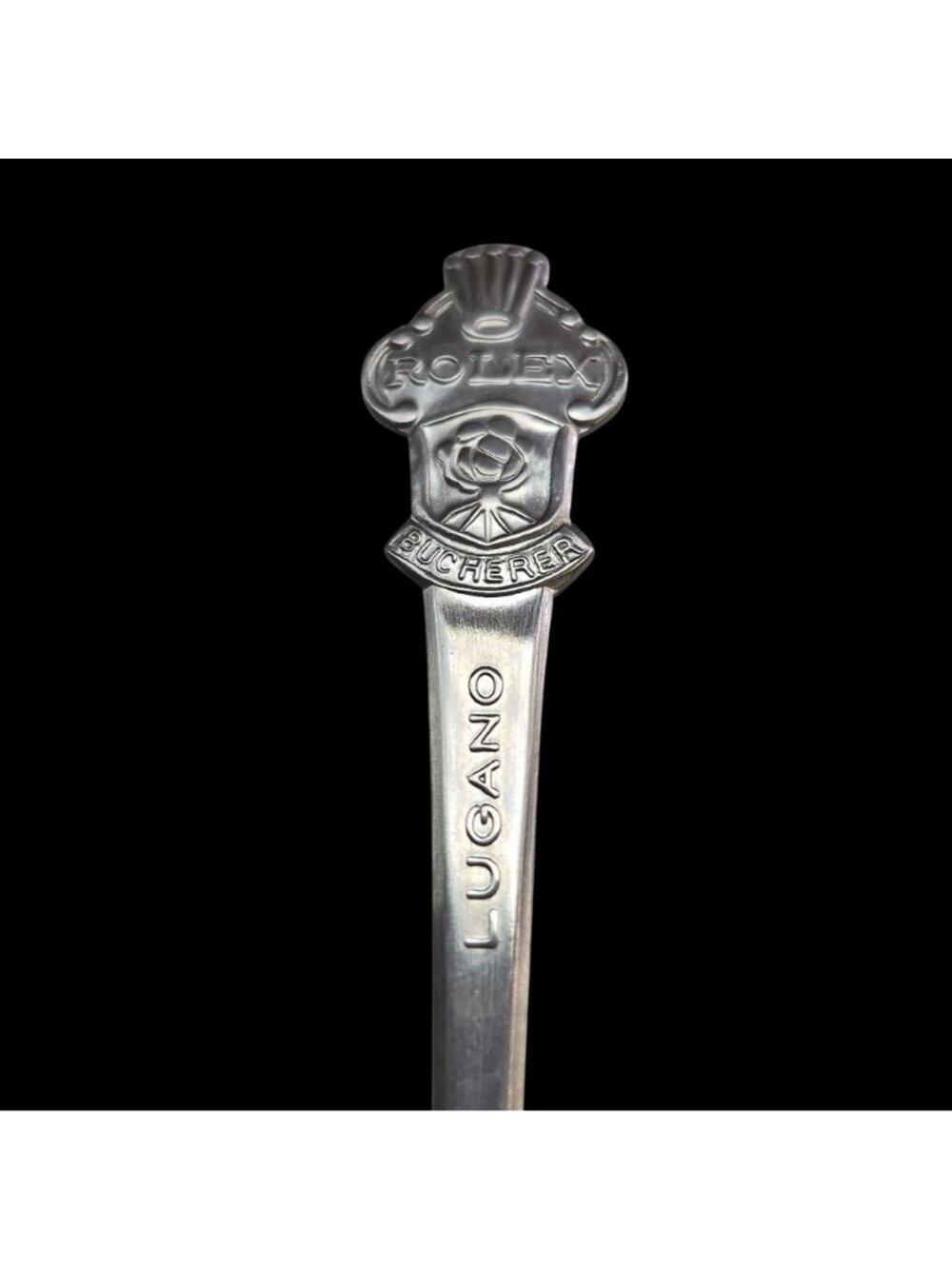 Rolex Bucherer Lugano Collectible Silver Souvenir Spoon Engraved Design Switzerl - Picture 3 of 11